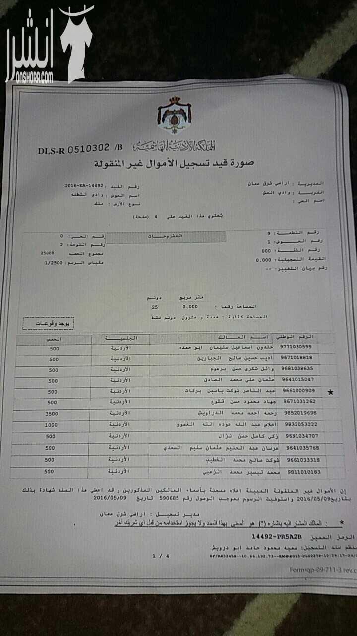 ارض للبيع في وادي العش للاستفسار الرجاء الاتصال على الرقم 0796504341