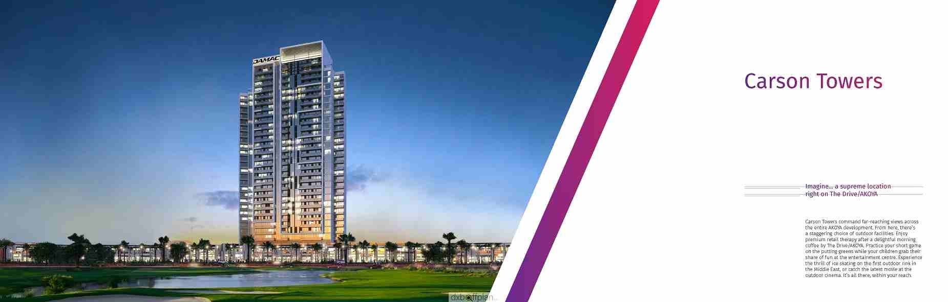 الشقق من غرفتي نوم تبدأ من مليون و 500 ألف درهم لمساحة 1157 قدم مربع
تعتبر “داماك هيلز” هي الموقع الاستراتيجي لأبراج “كارسون”،وهي عبارة عن مجتمع مسور مستوحى من بيفرلي هيلز وا...