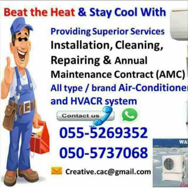 Air Conditioning & General Maintenance at cheap cost. Call / WhatsApp at 055-5269352 / 050-5737068
WE OFFER: FREE Inspection, Annual Contract, Discounts & Quotation for Villas, Offices, Shops...