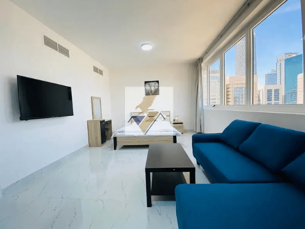 MONTHLY Fully Furnished Studio In Building Including Elect. Water & Wifi In Hamdan Street Near Al Hosn 4500