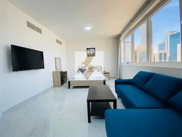 MONTHLY Fully Furnished Studio In Building Including Elect. Water & Wifi In Hamdan Street Near Al Hosn 4500