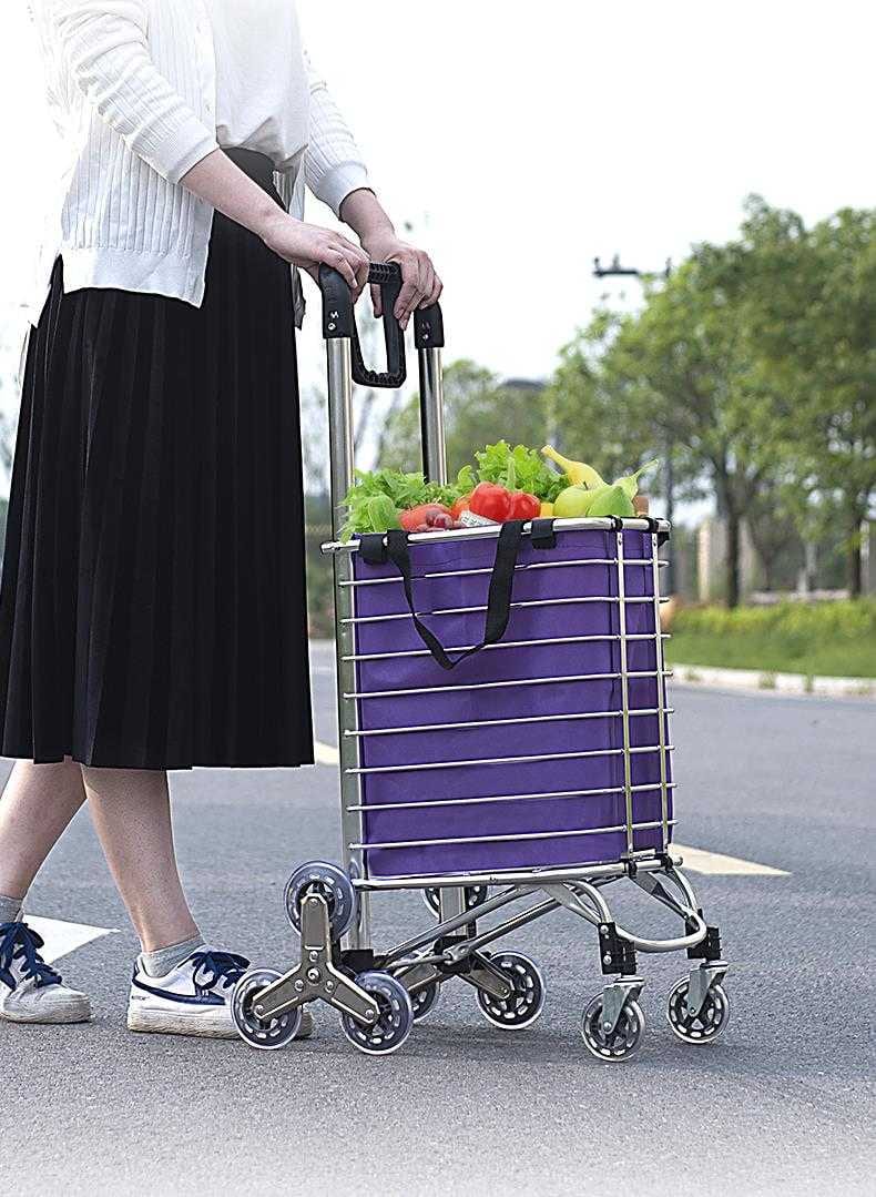 8 عجلة درج تسلق عربة قابلة للطي عربة تصعد الدرج : ترولي تسوق مع عجلات